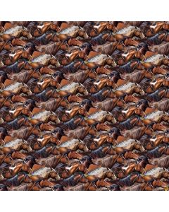 Wild and Free: Packed Horses - Northcott Fabric dp27603-36