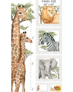 Wild One: Animal Growth Chart Panel (2/3 yard) - Northcott Fabrics dp27686-10