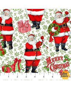 Vintage Christmas: Santa Green - Northcott Fabric dp28164-74