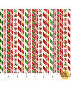Vintage Christmas: Candy Cane Stripe Multi - Northcott Fabric dp28167-10