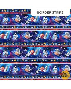 Space Odyssey: Border Dark Blue - Northcott Fabrics dp28433-48