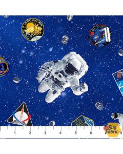 Space Odyssey: Astronaut Medium Blue - Northcott Fabrics dp28434-46