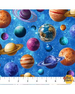 Space Odyssey: Planets Medium Blue - Northcott Fabrics dp28435-46