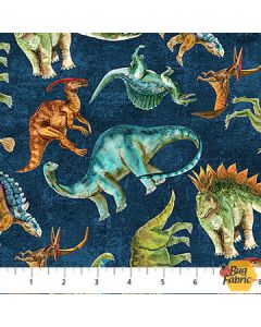 Dino Roar: Tossed Dinosaurs Navy - Northcott Fabrics dp28462-48