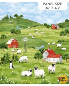 Counting Sheep: Farm Panel (1 yard) - Northcott Fabrics dp28470-74 