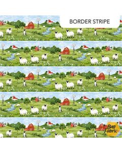 Counting Sheep: Farm Border - Northcott Fabrics dp28471-74 