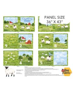 Counting Sheep: Farm Book Panel (1 yard) - Northcott Fabrics dp28477-74 