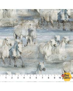 Running Free: Horses Blue Multi -- Northcott Fabrics dp28589-42
