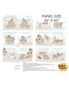 Two by Two: Book Panel Cream Multi (1 yard panel) - Northcott Fabric dp28717-11 