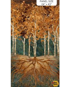 Rooted: Rooted Panel Teal Multi (2/3 yard) -- Northcott Fabrics dp28765-69