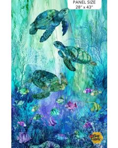 Coral Reef: Panel Turquoise Multi (28" panel)- Northcott Fabric dp28875-66