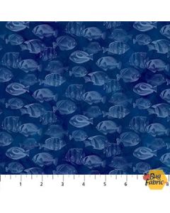 Coral Reef: Fish Blender Navy - Northcott Fabric dp28884-48 