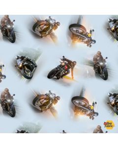 Dream Ride:  Tossed Motorcycles Blue -- Elizabeths Studios 630 blue