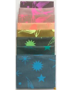 Neon True Colors: Full Collection Neon Fairy Flakes (8 FQ's)  -- FreeSpirit Fabrics - neonflakesFQ 