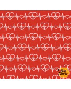 Tribute: Heartbeats Red -- Fabric Traditions 17495r