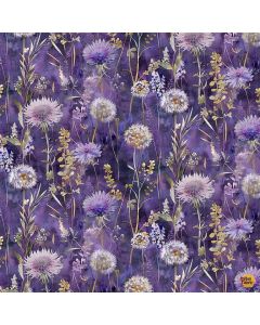 Mystic Meadow: Night Floral Field - Timeless Treasures fleur-cd4215 iris