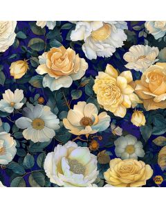 Lumiere: Midnight Floral Navy - Timeless Treasures Fabrics fleur-cd4352 navy - presale June/July