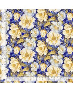 Lumiere: Night Floral Field Blue  - Timeless Treasures Fabrics fleur-cd4354 blue - presale June/July