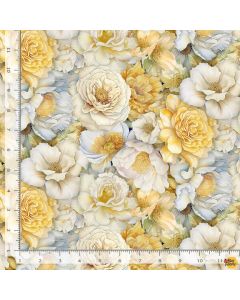 Lumiere: Packed Flower Heads Cream  - Timeless Treasures Fabrics fleur-cd4355 cream - presale June/July