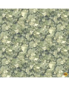 Lumiere: Packed Leaves Green - Timeless Treasures Fabrics fleur-cd4358 green - presale June/July