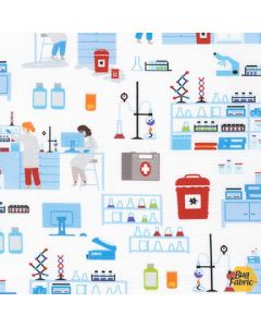 Frontline Heroes: Science Lab White -- Robert Kaufman srk-20337-1 white
