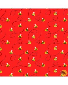 Numbers in the Jungle: Bees Red -- Henry Glass 9249-88 - 2 yards 34" + FQ remaining