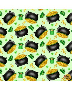 Pot of Gold: Tossed Pot of Gold -- Henry Glass 9367-69 green - 2 yards 14" + FQ remaining