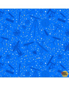 Signs From Above: Tossed Astronomy Devices -- Henry Glass Fabrics 9596m-11