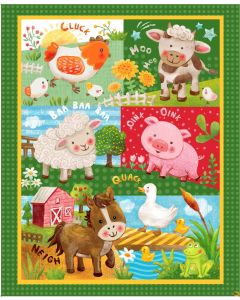 Wee Ones: Farm Animal Panel (1 yard) -- Oasis Fabrics 57-5731 