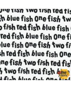 Dr. Seuss One Fish Two Fish: Words White - Robert Kaufman ade-16330-1 white
