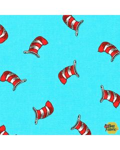 Dr. Seuss The Cat in the Hat: Cat's Hat Aqua - Robert Kaufman ade-19062-70 aqua