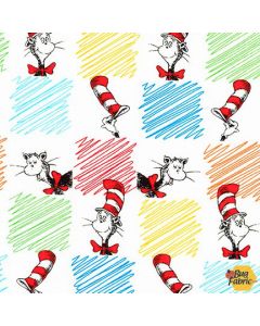 Dr. Seuss The Cat in the Hat: Checkerboard Multi - Robert Kaufman ade-19063-205 multi
