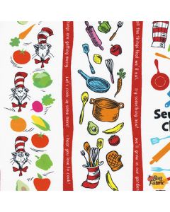 Seuss Chef: Cooking Border -- Robert Kaufman ade-20391-1 white