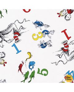 ABC / 123  by Dr. Seuss: Numbers White - Robert Kaufman ade-74438-1 white