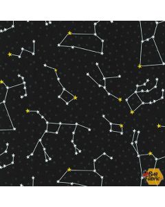 Dino-Soar: Star Constellations Black Starry Night -- Robert Kaufman ahe-19733-312 starry night