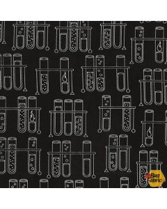 Science Fair: Beakers Black - Robert Kaufman srk-17928-2 black