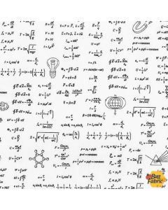Science Fair: Math Equations White - Robert Kaufman srk-17932-1 white