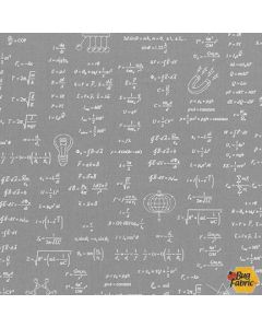 Science Fair: Mathematical Equations Grey - Robert Kaufman srk-17932-12 grey - 1 yard 28" + FQ remaining