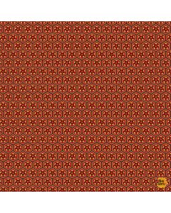 Lotus Garden: Geo Metallic Floral Red - Timeless Treasures Fabric lotus-cm3668 red