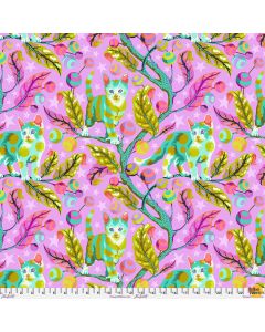 Tabby Road Deja Vu Tula Pink: Club Kitty Electroberry MINKY - FreeSpirit Fabrics mktp004.electroberry