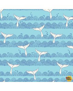 Make A Splash:  Fish Tales Blue -- Michael Miller Fabrics dc9364-blue-d