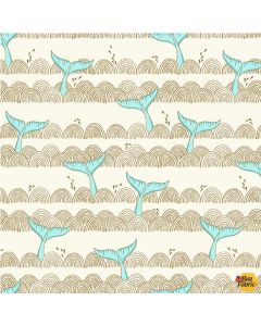 Make A Splash:  Fish Tales Cream -- Michael Miller Fabrics dc9364-crem-d