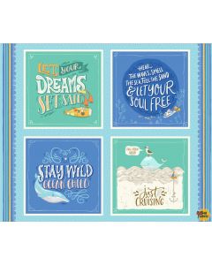 Make A Splash: Just Cruising Pillow Panel (1 yard) -- Michael Miller Fabrics dc9369-blue-d