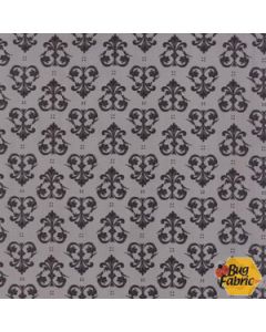 Spooky Delights: Damask Ash Grey - Moda Fabrics 2904-14 - 1 yard 29" remaining