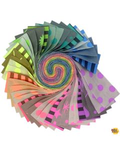 Neon True Colors: 2.5" Design Roll Strip Pack (42 - 2.5" strips)  -- FreeSpirit Fabrics - fb4drtp.neontrue  