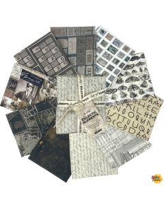 Eclectic Elements Palette by Tim Holtz: Charcoal FQ Bundle (10 FQ's) - FreeSpirit Fabrics fb4fqth.charcoal 