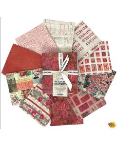 Eclectic Elements Palette by Tim Holtz: Red Palette Fat Quarter Bundle (10 FQ's) - FreeSpirit Fabrics fb6fqth.red