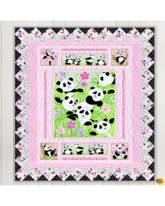 Panda Party: Better Together Quilt Kit Black - SusyBee Fabrics pandaBetterblack