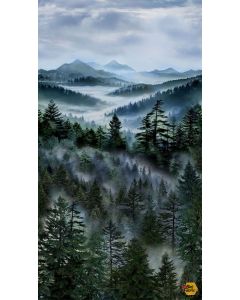 Nature: Misty Mountain Panel (2/3 yard) - Timeless Treasures Fabric panel-cd3527 multi