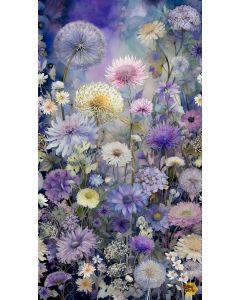 Mystic Meadow: Floral Panel (2/3 yard) - Timeless Treasures fleur-cd4210 multi - 1 remaining cut short one side